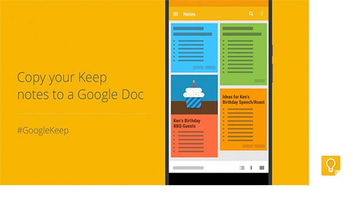 Google Keep เพิ่มความสามารถคัดลอกข้อความเข้า Google Docs ใน Android