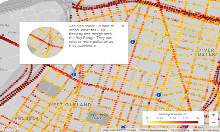 เพื่อสิ่งแวดล้อม Google Maps ทำแผนที่แสดงมลภาวะในเมืองที่เกิดจากควันเสียรถยนต์