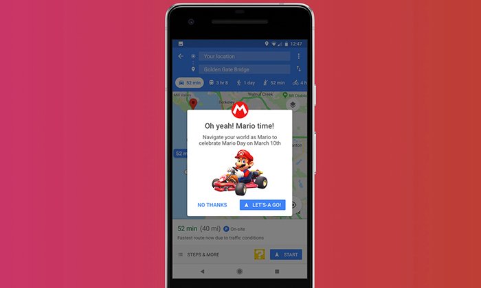 Google Maps เพิ่มตัวเลือกนำทางเป็นตัวละคร Mario