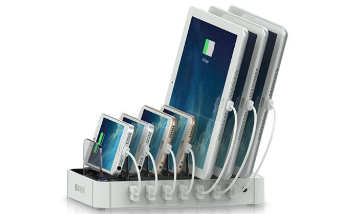 พอมั้ย? แท่นชาร์ตสำหรับชาร์ต Smartphone และ Tablet พร้อมกัน 7 เครื่อง