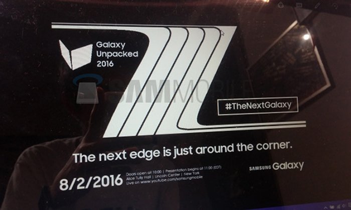 หลุดบัตรเชิญ Samsung Unpacked 2016 พร้อมเผยโฉม Galaxy Note 7 2 สิงหาคมนี้