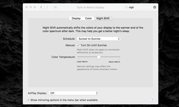 เผยฟีเจอร์ใหม่บน mac OS Sierra 10.2.4 มี Night Shift เหมือน iOS แล้ว