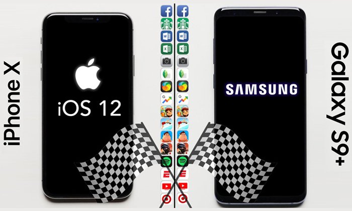 เปรียบเทียบความเร็วในการเปิดแอปฯ ระหว่าง iPhone X บน iOS 12 beta 2 กับ Samsung Galaxy S9+