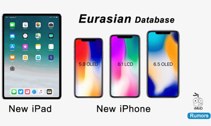 พบรหัสโมเดล iPhone 2018 และ iPad ใหม่ 2 โมเดล ลงทะเบียนในฐานข้อมูล Eurasian