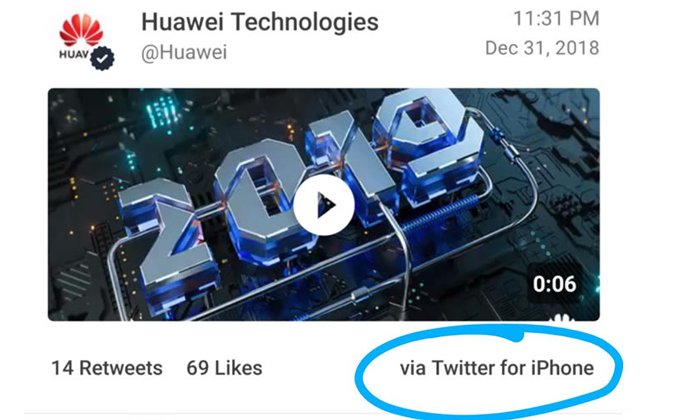พนักงาน Huawei ถูกตัดเงินเดือน ลดตำแหน่ง และพักงาน หลังทวีตผ่าน iPhone