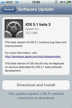 ปุ่มเปิด/ปิด 3G กลับมาแล้วใน iOS 5.1 Beta 3
