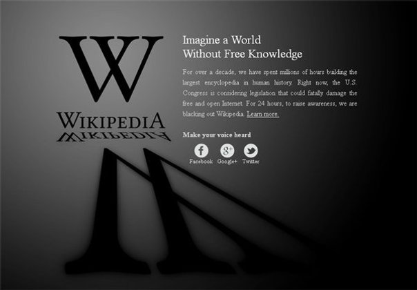 กระทบทั่วโลก Wikipedia ถูกปิดชั่วคราวแล้ว