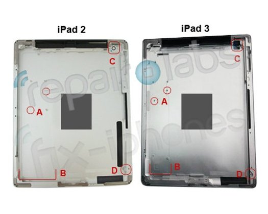ภาพลับชิ้นส่วน iPad 3 มาร้อมจอ Retina แบบใหม่