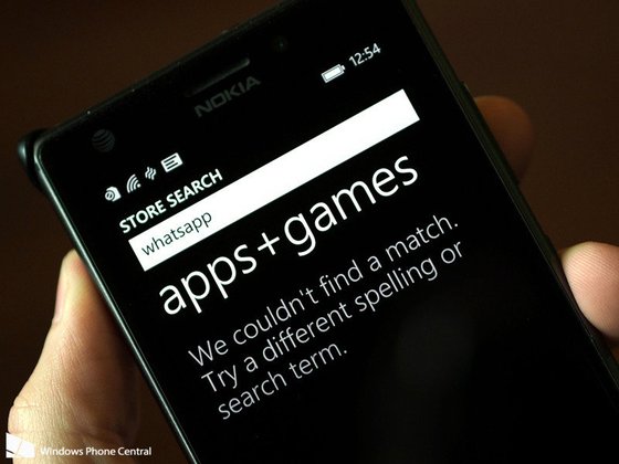 WhatsApp หายไปจาก Windows Phone Store