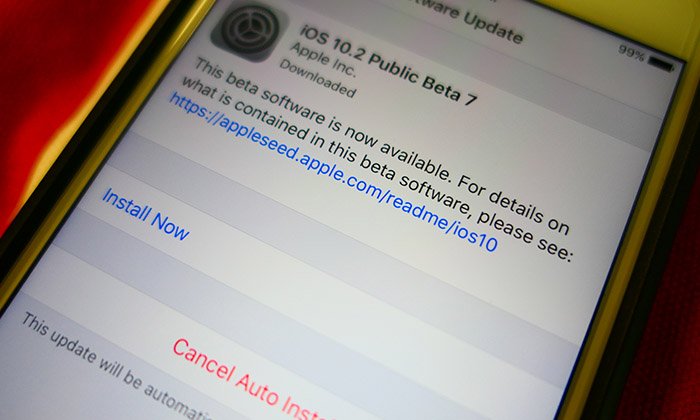 Apple ปล่อย iOS 10.2 Beta 7 ปรับปรุงอีกนิดก่อนปล่อยเวอร์ชั่นจริง