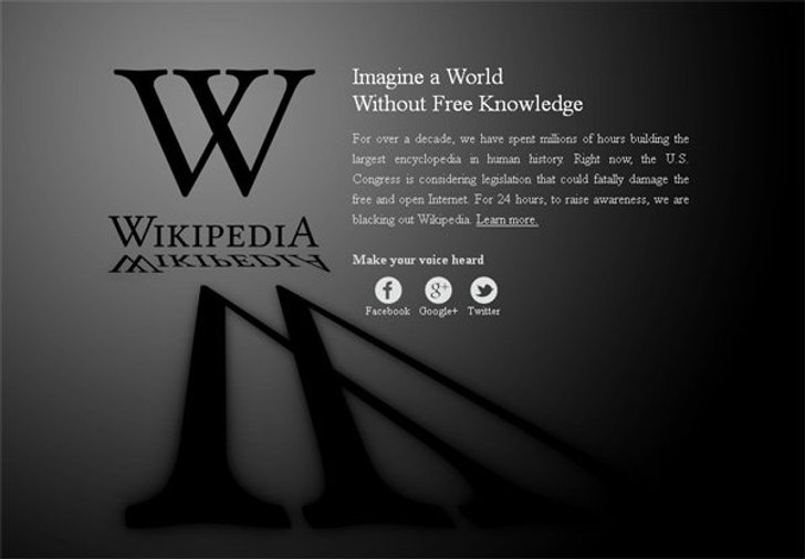 กระทบทั่วโลก Wikipedia ถูกปิดชั่วคราวแล้ว