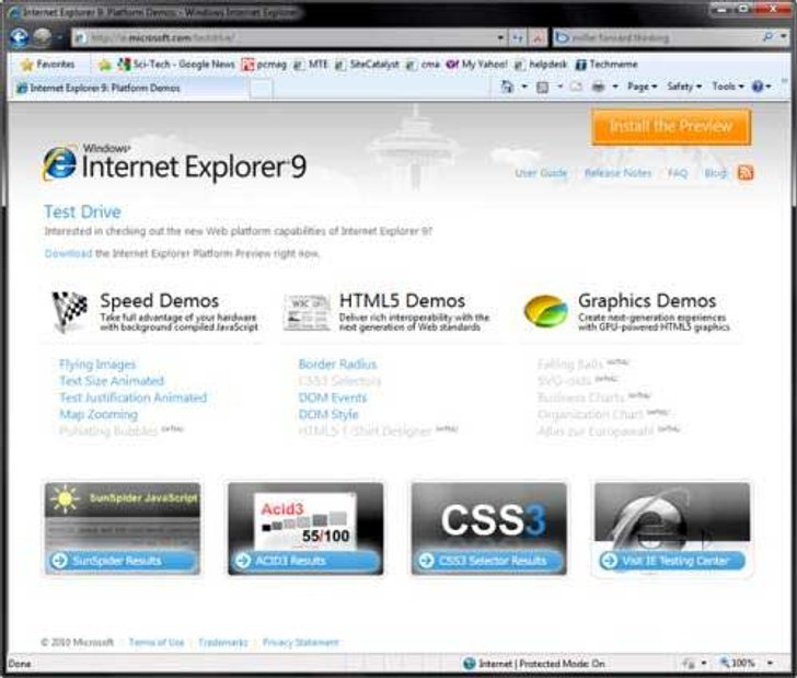 MS พรีวิว IE9 เน้น"ความเร็วกับมาตรฐาน"
