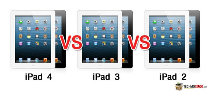 เปรียบเทียบสเปค iPad 4 กับ iPad 3 และ iPad 2 เหมือนหรือต่างกันอย่างไรบ้าง
