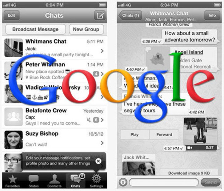 Google ยื่นข้อเสนอหวังรวบ Whatsapp