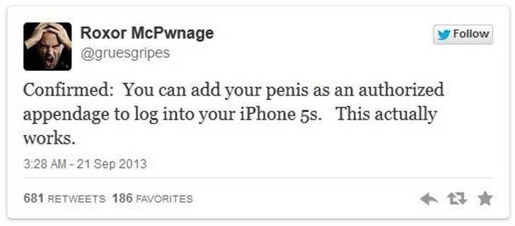 หัวนมยังไม่พอ คุณยังสามารถใช้อวัยวะเพศปลดล็อค iPhone 5s ได้!!!
