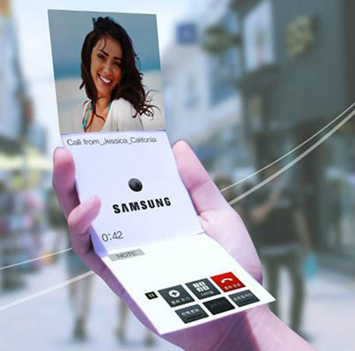 Samsung เผยต้นแบบสมาร์ทโฟนพับเก็บได้ เปิดตัวปี 2015
