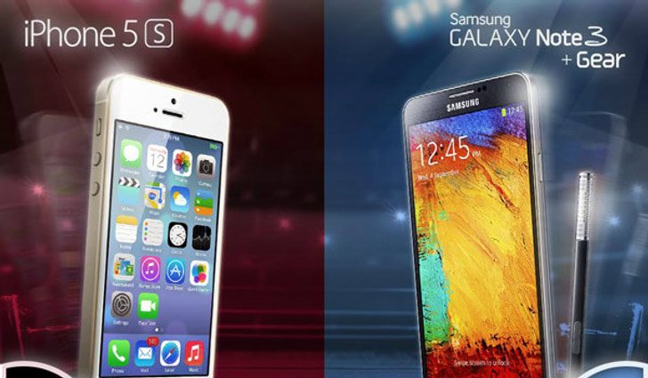 iPhone 5S VS Note3 ศึกชิงแชมป์สมาร์ทโฟน 2013 ท้าชนหมัดต่อหมัด