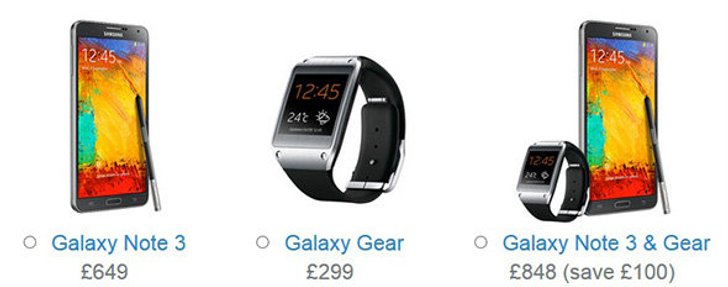 ราคา Samsung Galaxy Note 3 และ Galaxy Gear ในอังกฤษ จะเริ่มต้นที่ 31,500 บาท