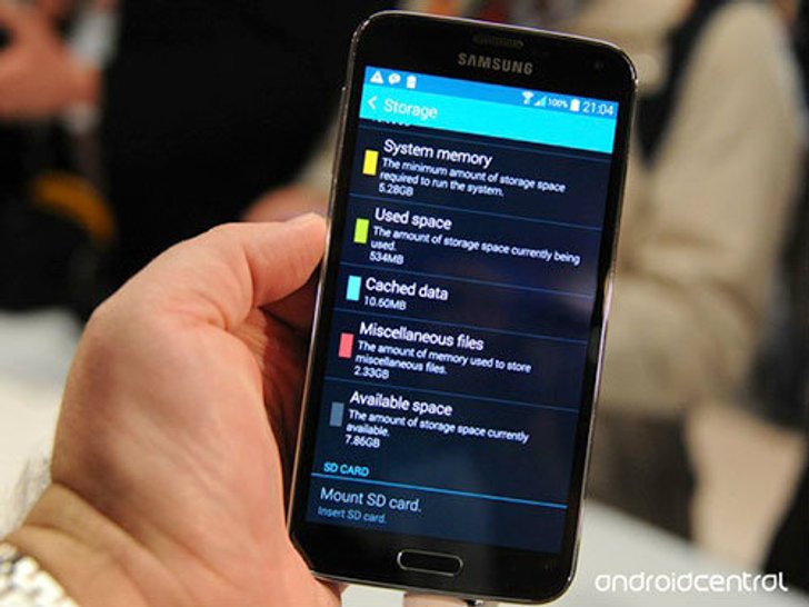 Galaxy S5 พบซอฟต์แวร์ กินพื้นที่ไปแล้วถึง 8GB