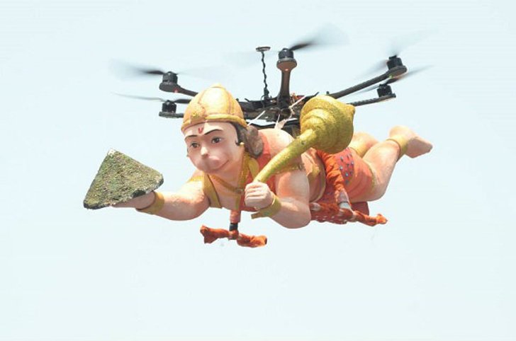 ไม่เชื่อก็ต้องเชื่อ หนุมาน บินได้ เพราะหุ่น Drone