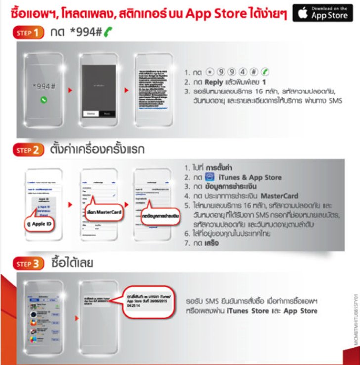 ทรูมูฟ เอช เปิดตัวนวัตกรรมล่าสุด iPhone และ iPad ซื้อสินค้าบน App Store และ iTunes Store