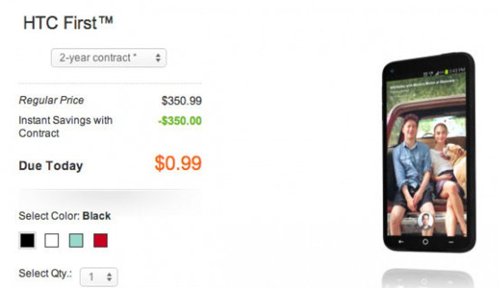 HTC First สมาร์ทโฟนรุ่นแรกที่ใช้ Facebook Home ลดราคาเหลือเพียง 30 บาทเท่านั้น