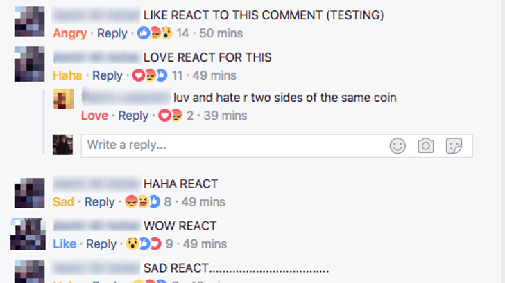 Facebook เพิ่มปุ่ม Reactions ลงในส่วนคอมเมนท์ใต้โพสต์แล้ว