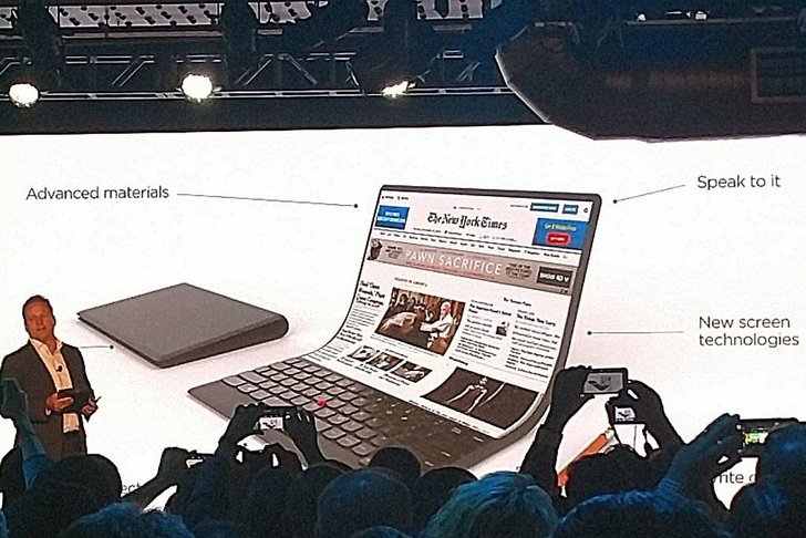 Lenovo เผยคอนเซ็ปต์แล็ปท็อป ม้วนงอได้ ในอนาคต