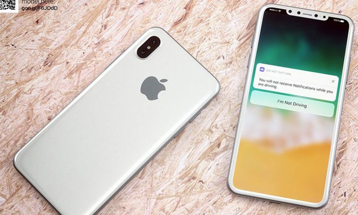 ภาพเรนเดอร์ iPhone 8 ตัวเครื่องสีขาว เผยดีไซน์บอดี้แบบกระจก หน้าจอชิดขอบ และกล้องคู่แนวตั้ง