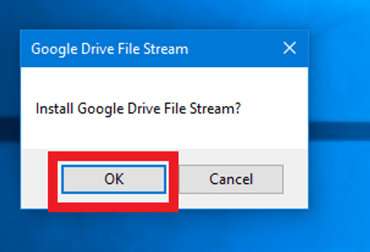 google drive file stream sync folder