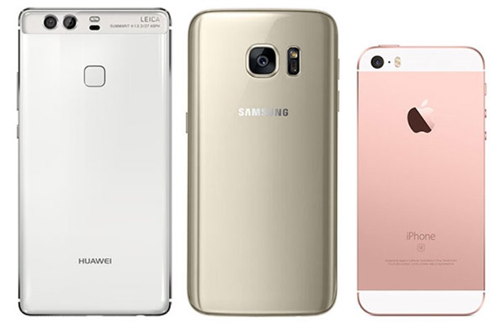 เปรียบเทียบ Huawei P9, Samsung Galaxy S7 และ iPhone SE แต่ละรุ่นจะมีฟีเจอร์เด่นอะไรบ้าง?