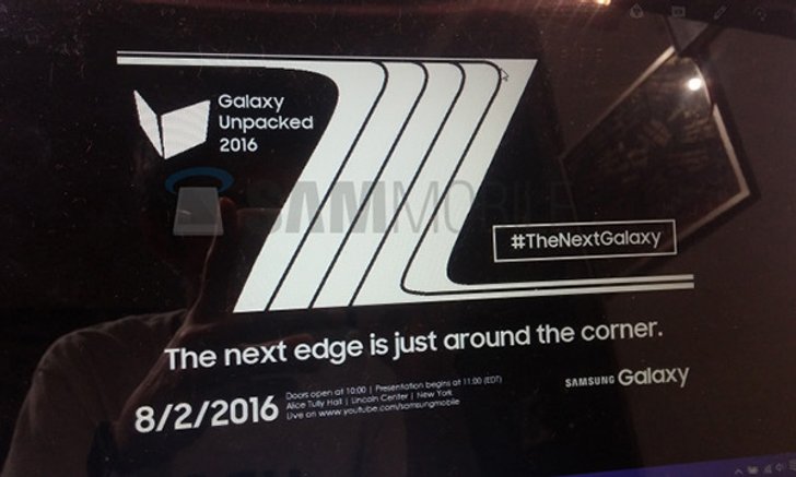 หลุดบัตรเชิญ Samsung Unpacked 2016 พร้อมเผยโฉม Galaxy Note 7 2 สิงหาคมนี้