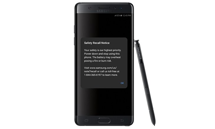 Samsung ส่ง Firmware แจ้งเตือน Galaxy Note 7 ล็อตเรียกคืนให้ชาร์จไฟได้ 60% หากไม่นำไปเปลี่ยน