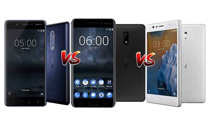เปรียบเทียบ Nokia 6, Nokia 5 และ Nokia 3 สมาร์ทโฟนแอนดรอยด์ต้อนรับการกลับมาของ Nokia