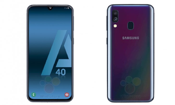 ภาพหลุด Samsung Galaxy A40 รุ่นกลาง, จอไร้ขอบ Infinity-U และกล้องหลังคู่