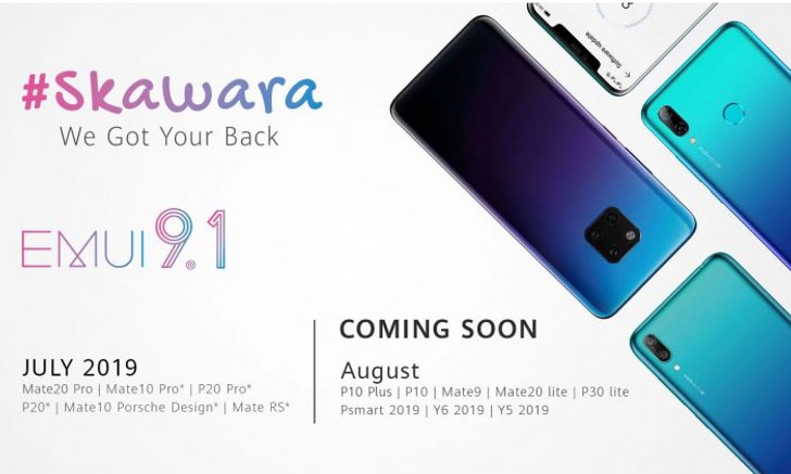 Huawei เพิ่มรายชื่ออีก 5 รุ่นที่จะได้ไปต่อใน EMUI 9.1