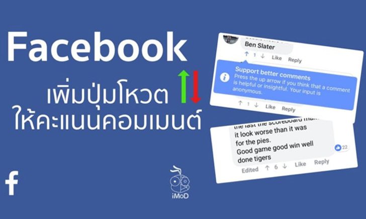 Facebook เพิ่มปุ่มโหวตของแต่ละคอมเมนต์ ให้ผู้ใช้งานได้ทดสอบใช้งาน