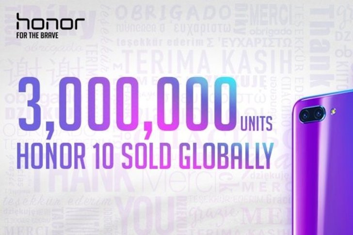 "Honor 10" ทำยอดขายทะลุ 3 ล้านเครื่องแล้ว แบรนด์เติบโตขึ้น 150% ในครึ่งแรกปี 2018