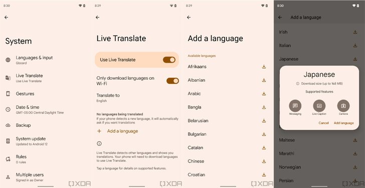 pixel-live-translate-settings