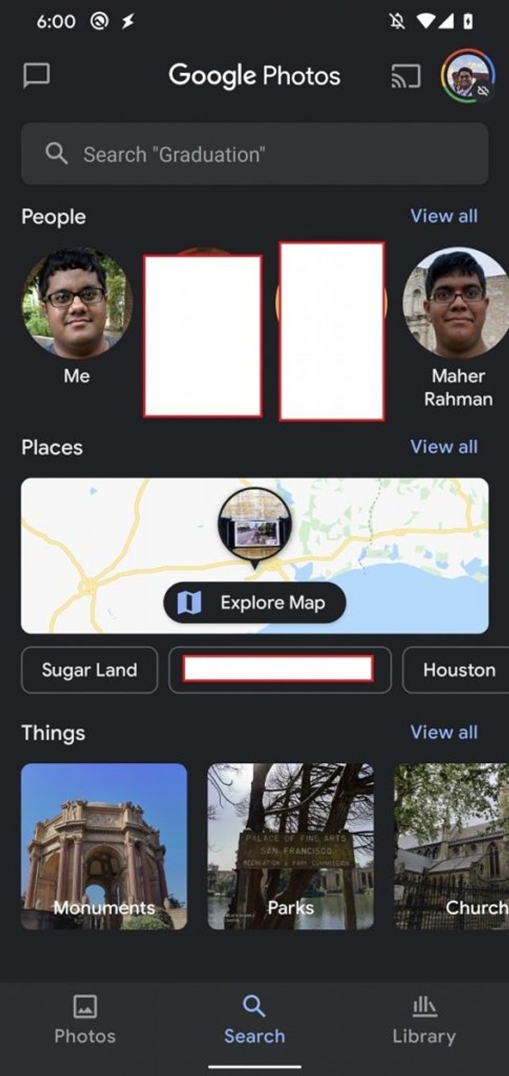 Google Photos Explore Map