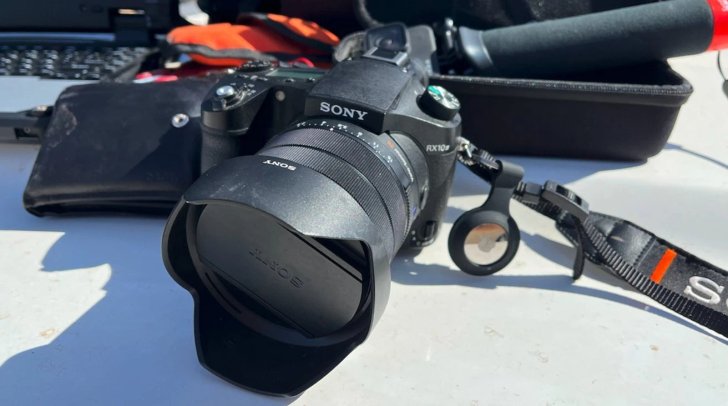 Part of the stolen gear. You can see the AirTag attached to the camera. - AirTags help a man recover $7,000 worth of stolen gear