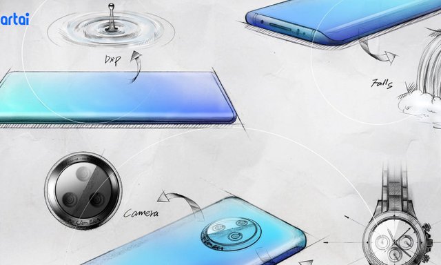 Vivo เผยภาพร่างของ NEX 3 ที่จะมาพร้อมหน้าจอขอบโค้ง Waterfall