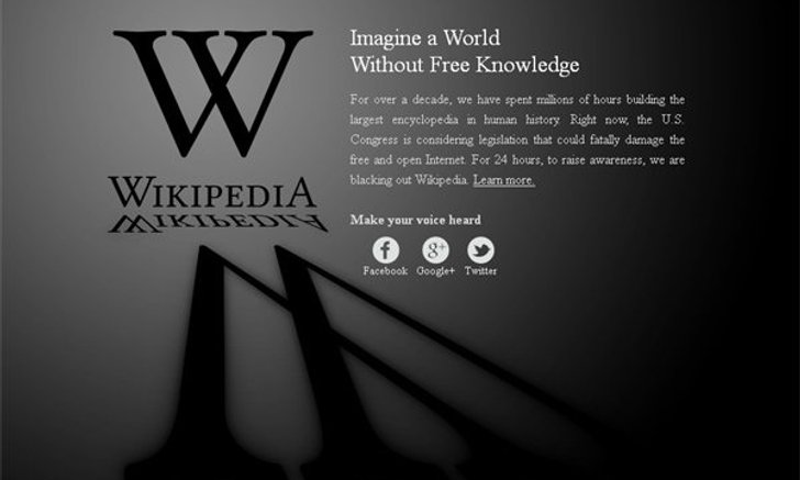 กระทบทั่วโลก Wikipedia  ถูกปิดชั่วคราวแล้ว