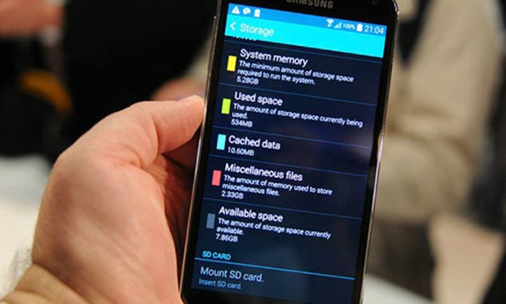 Galaxy S5 พบซอฟต์แวร์ กินพื้นที่ไปแล้วถึง 8GB