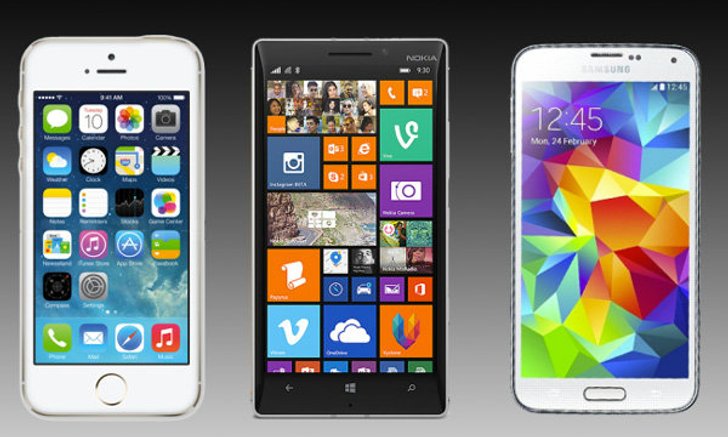 เปรียบเทียบสเปค Nokia Lumia 930 vs Samsung Galaxy S5 vs iPhone 5S