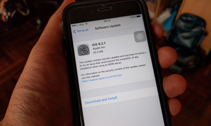 Apple ส่ง iOS 9.2.1 เวอร์ชั่นใหม่แก้ไขเล็กน้อยก่อนปรับใหญ่ใน iOS 9.3