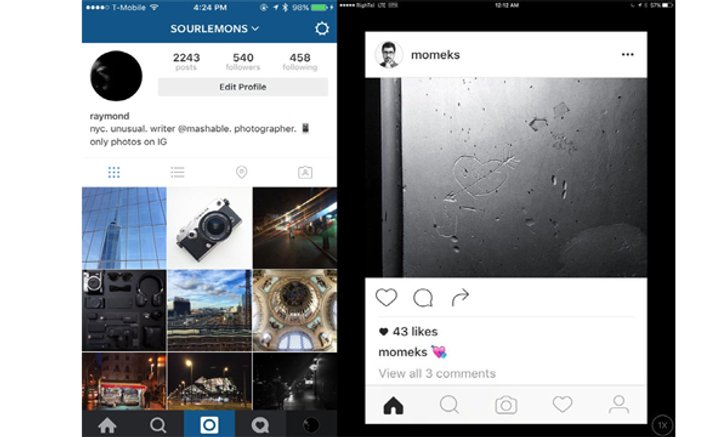 Instagram กำลังทดสอบแอพดีไซน์ใหม่ เน้นใช้สีขาวดำและไอคอนเรียบขึ้น