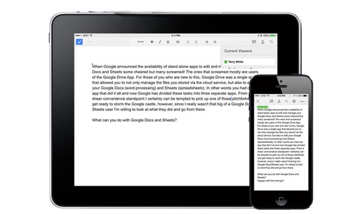 Google ปรับ Docs, Sheets, Slides รองรับการทำงาน Multi Tasking ใน iPad