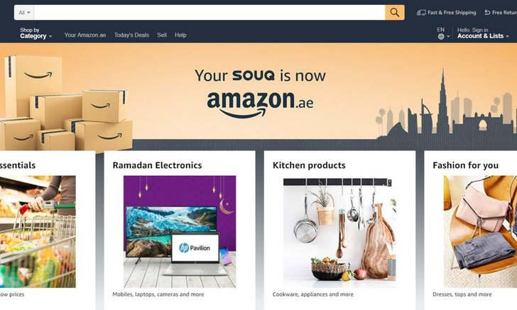 Amazon เปิดตัวเว็บไซต์อย่างเป็นทางการแห่งแรกใน UAE
