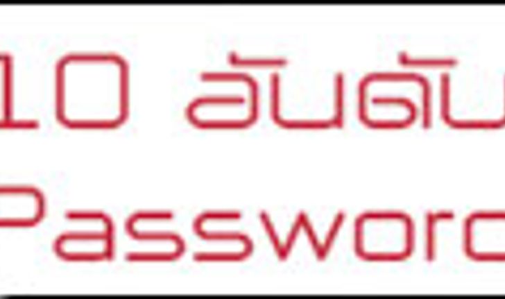 10 อันดับ Password ยอดนิยม